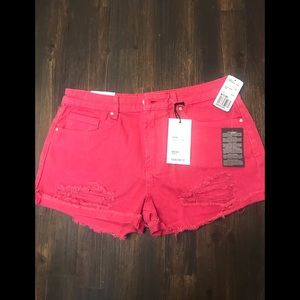 Distressed Mid Rise Shorts